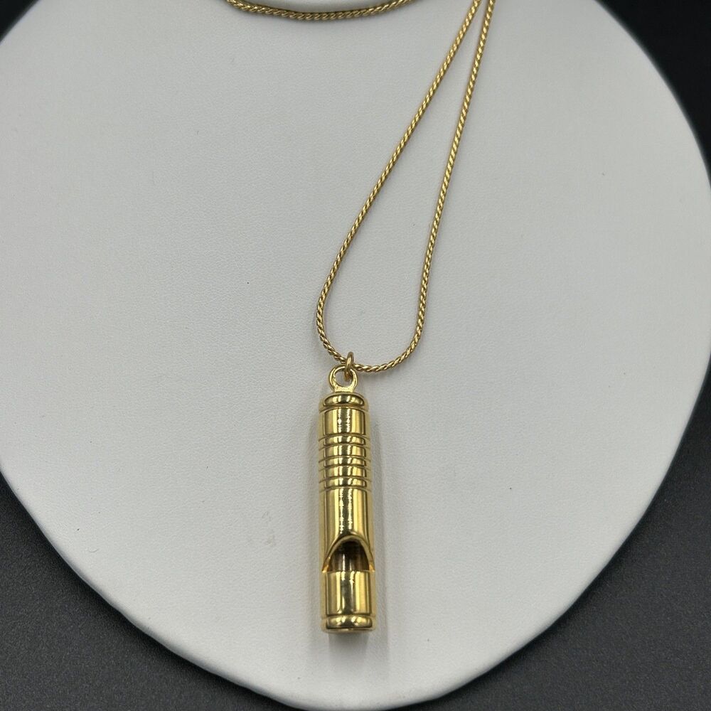 Anne Klein Whistle pendant Charm  long necklace Gift Teacher - Picture 2 of 5